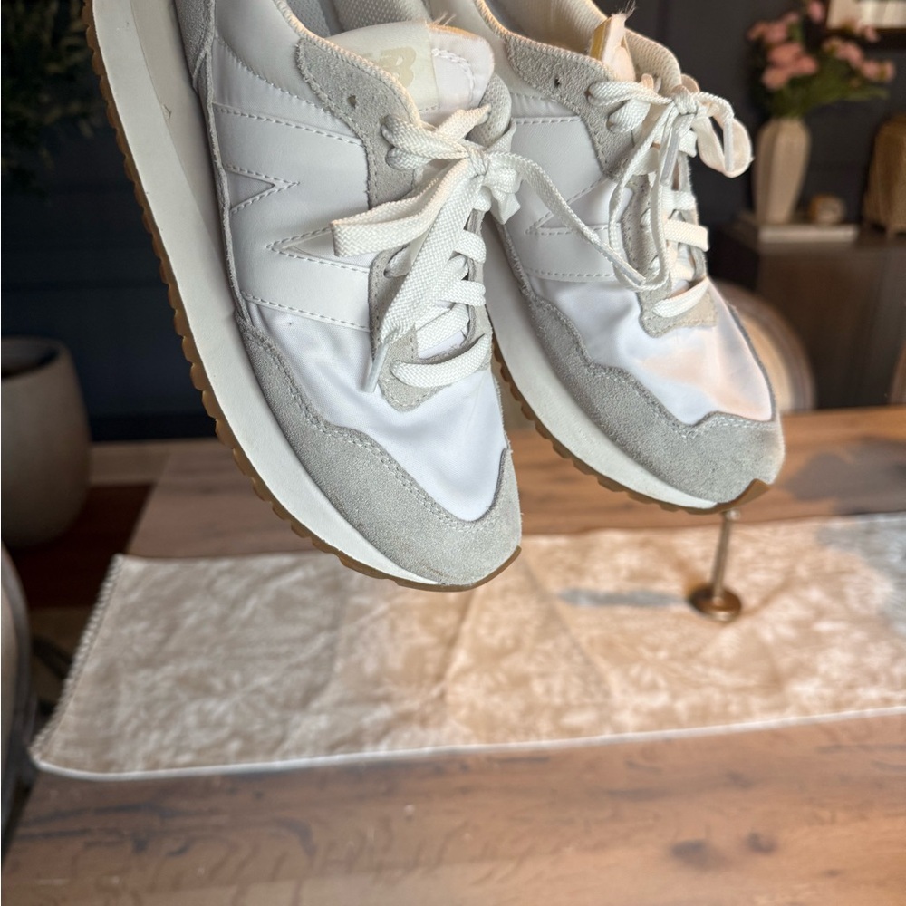 Women's White and Gray Sneakers
